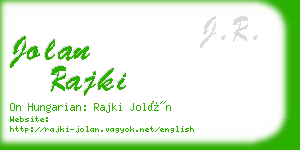 jolan rajki business card